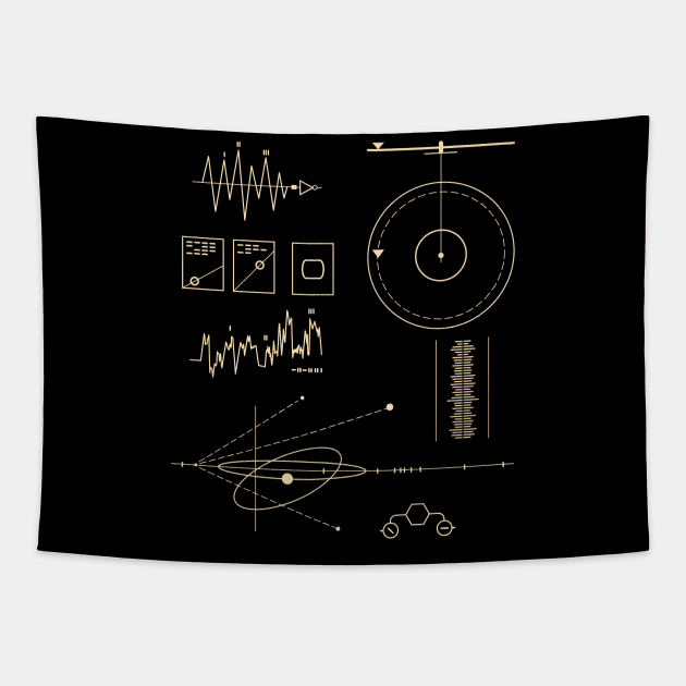 NASA Voyager Golden Record 2 by © Buck Tee Originals Tapestry by Buck Tee