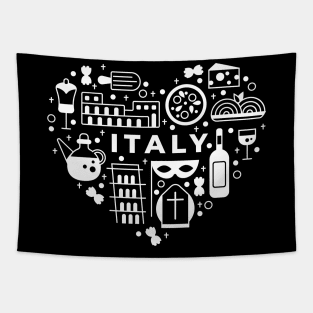 Italy White Heart Tapestry