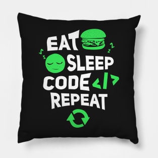 Eat sleep code repeat programming clothes Pillow