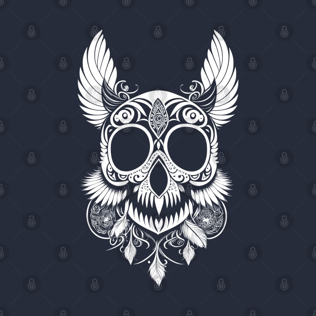 Night Bird White 01 by Spooky Tee