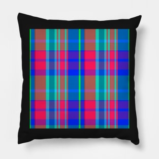 Neon Aesthetic Conall 2 Hand Drawn Textured Plaid Pattern Pillow