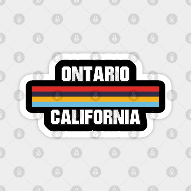 Ontario California Ca Vintage Retro Stripes Gifts Magnet by kalponik