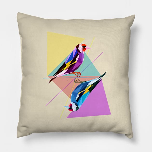 Low Poly Birds Pillow by chrispocetti