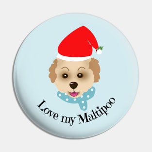 Christmas Maltipoo Pin