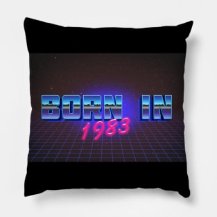 Born In 1983   -  Retro Outrun Birthday Design Pillow