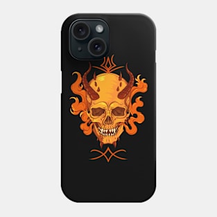 Demon Skull in Fire Phone Case