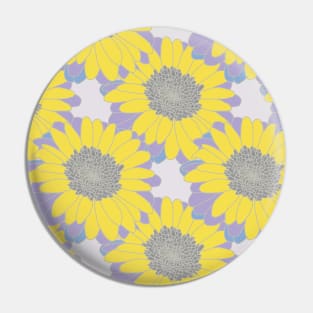 Yellow Daisy Floral Pattern Pin