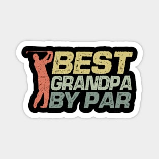 Vintage Best Grandpa By Par Funny Golfing Golf Player Magnet