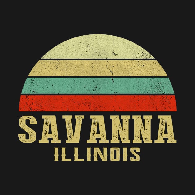 SAVANNA ILLINOIS Vintage Retro Sunset by LIPTIN