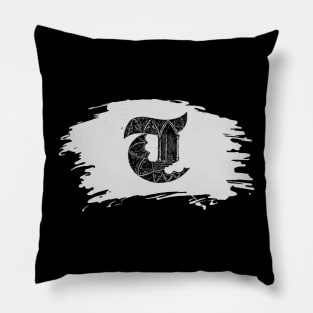 Gothic letter T – Alphabet typography Pillow