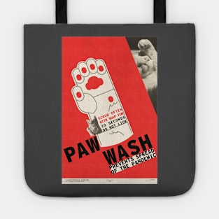 Soviet Cat Poster - Paw Wash Prevents Spread of the Pandemic Tote