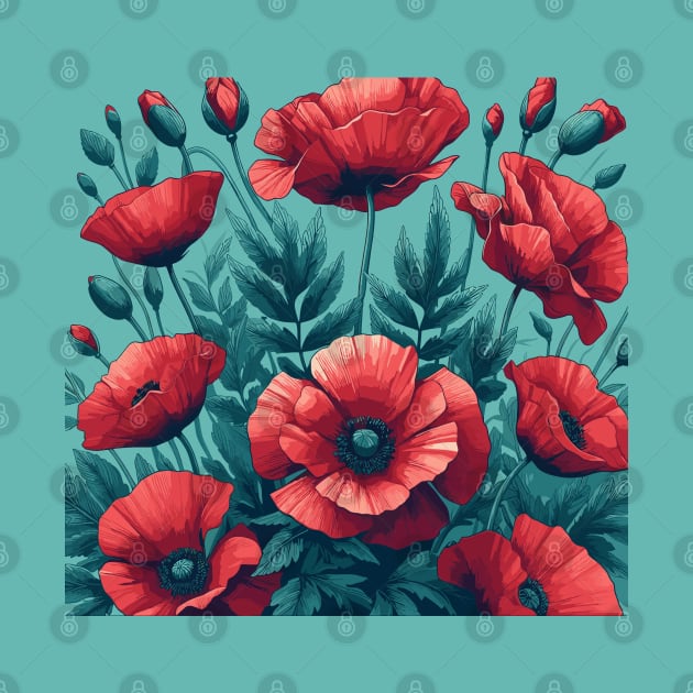 Red Poppy Flower by Jenni Arts