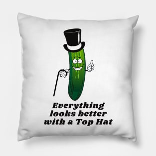 Everything looks better with a Top Hat, even a Pickle. Pillow