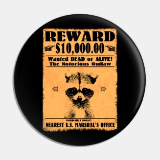 Funny Raccoon Outlaw Pin