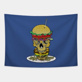 Skull Burger and Finger Fries Tapestry