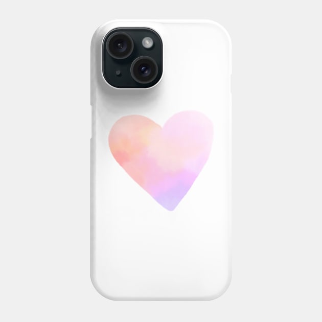 Watercolor Pastel heart Phone Case by PanyaCreative