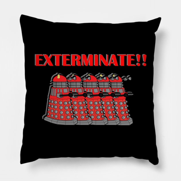 Daleks - Exterminate Pillow by SOwenDesign