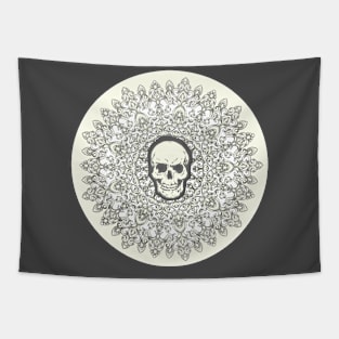 Filigree Skull Mandala Tapestry