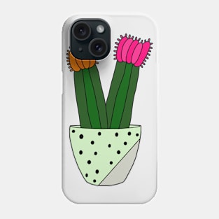 Cute Cactus Design #166: Hybrid Cacti In Painted Concrete Pot Phone Case