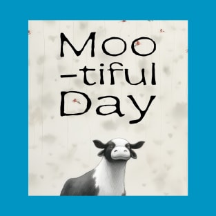 Cow Moo-tiful Day Cartoon T-Shirt