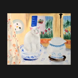 white cat still life T-Shirt