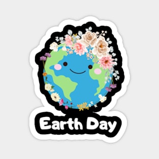 Happy Earth Day With Cute Floral Earth Day Men Women Kids T-Shirt Magnet