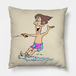 Waterskiing Dad on Vacation Pillow