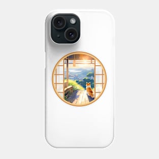 Serene Shiba Inu in Japanese Sunset Phone Case