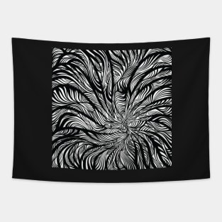 Black n White Doodle Web Tapestry