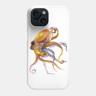 Octopus, Yellow Orange home decor Phone Case