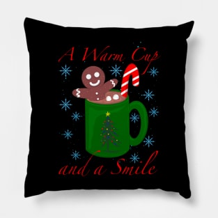 A warm cup and a smile Pillow