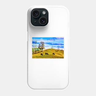 Cattle Grazing Rural Pastures Phone Case