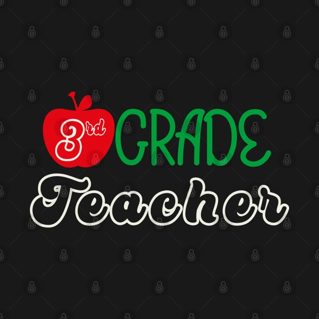 Retro 3rd Grade Teacher with Apple by tropicalteesshop