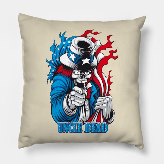 Uncle Dead Sam Pillow by fatline