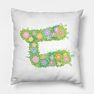 "ㄷ" Floral Letter Hangeul Pillow