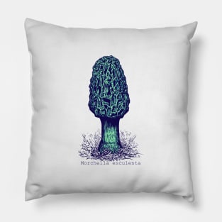 Bright Blue Morel Pillow