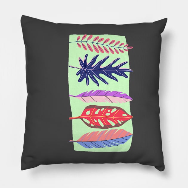 Colourful Leaves Pillow by Faeblehoarder