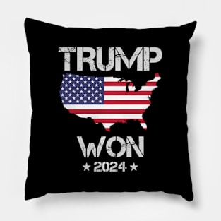 Trump Won United States Flag Country Pillow