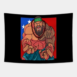 Samoan Pride Fa'a Samoa Flag Polynesian Warrior Tatau Tapestry