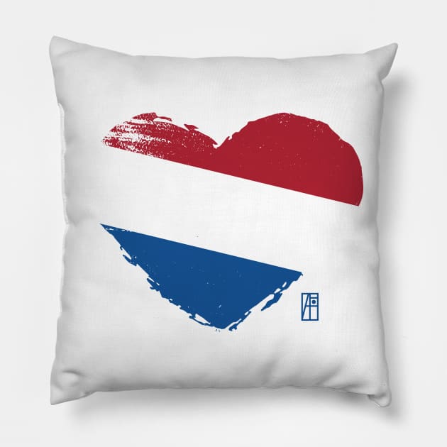 I love my country. I love the Netherlands. I am a patriot. In my heart, there is always the flag of the Netherlands. Pillow by ArtProjectShop