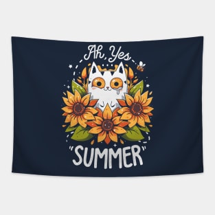 Summer Kitten Sniffles - Allergic Cat Tapestry