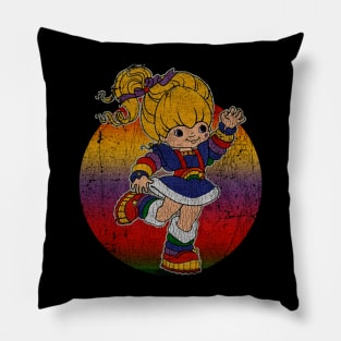 Retro Happy Rainbow Brite Pillow