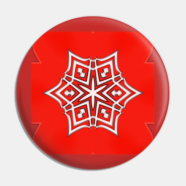 Bright Red Kaleidoscope Pattern (Seamless) 22 Pin by Swabcraft