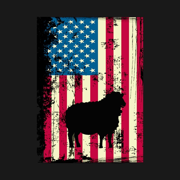 Sheep American Flag USA Patriotic 4th Of July Gifts by KittleAmandass