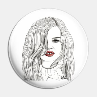 Georgia with Red Lips Pin