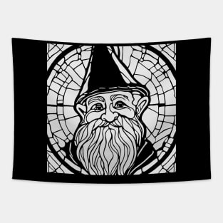 Stained Glass Gnome (White) Tapestry