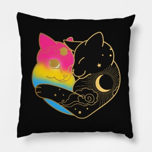 Pansexual Celestial Cat Heart Pillow