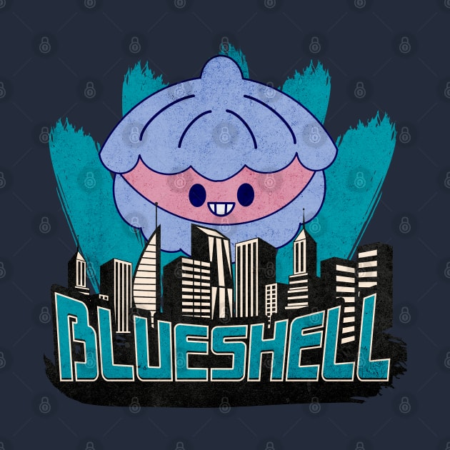 Blueshell, Kawaii Cute Clam, Epic Funny Apocalyptic Monster Attack by vystudio