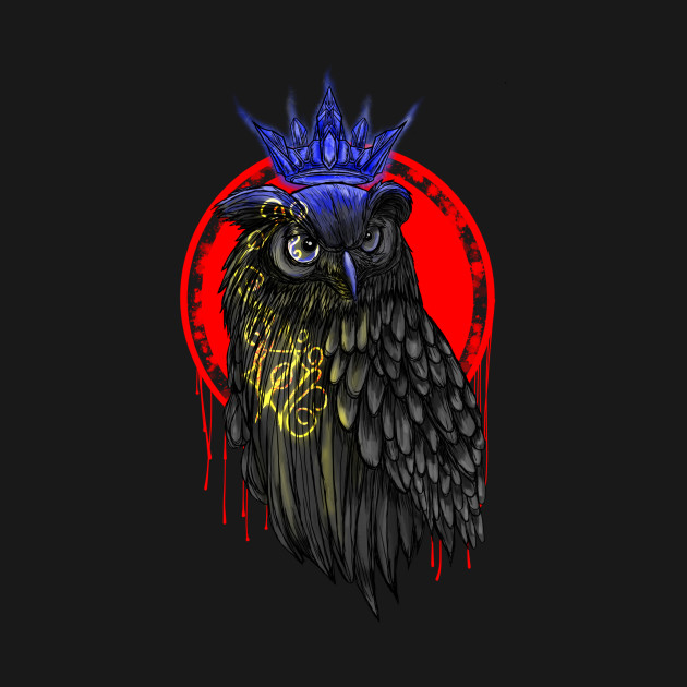 Owl and Crown by Migite Art