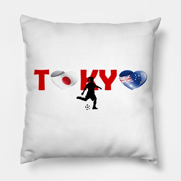 Football in Tokyo - team Australia (AU) Pillow by ArtDesignDE